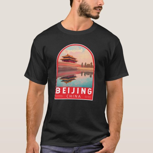 Beijing China Travel Art Emblem T-shirt (Voorkant)
