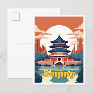 Beijing China Travel  Illustratie Briefkaart
