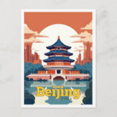 Beijing China Travel Illustratie Briefkaart (Voorkant)