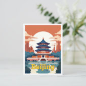 Beijing China Travel Illustratie Briefkaart (Staand voorkant)