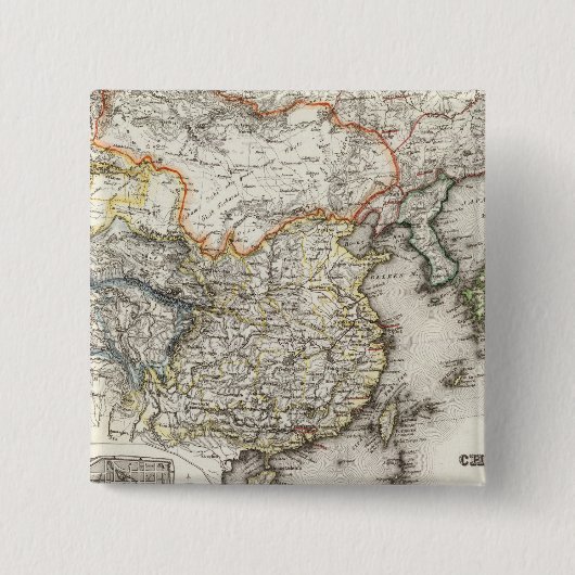 Beijing, China Vierkante Button 5,1 Cm (Voorkant)