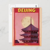 Beijing China vintage-poster Briefkaart (Voorkant / Achterkant)