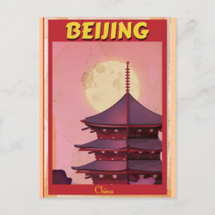 Beijing China vintage-poster Briefkaart
