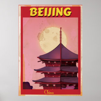 Beijing China vintage-poster Poster