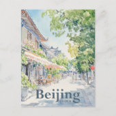 Beijing China Waterverf Schilderreis Briefkaart (Voorkant)