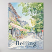 Beijing China Waterverf Schilderreis Poster (Voorkant)