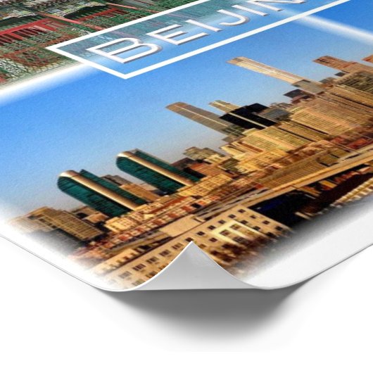 Beijing - Niujie Mosque - Great Wall Badalling - Poster (Hoek)