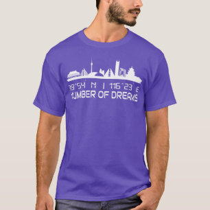Beijing Skyline GPS coördinaten Silhouette China T-shirt