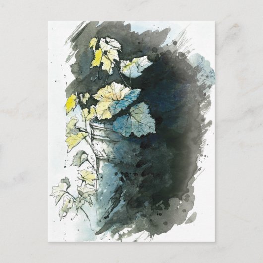 Beileidskarte mit Weinrebe Briefkaart (Voorkant)