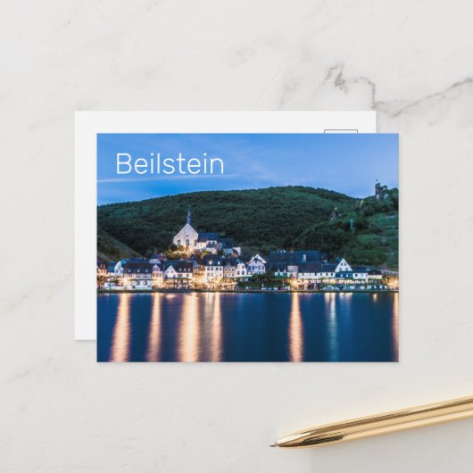 Beilstein Moezel Rijnland-Palts Duitsland Feestdagenkaart (Voorkant / Achterkant in situ)