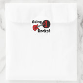 Being 1 Rocks! met rode gitaar Ronde Sticker (Tas)