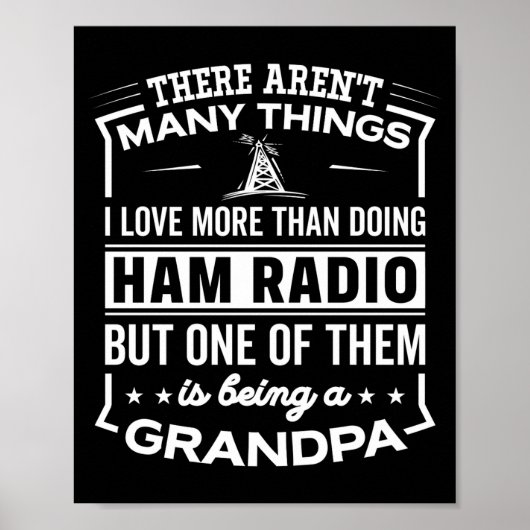 Being A Ham Radio Grandpa Funny Old Man  Poster (Voorkant)