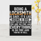 Being A Locksmith Is Easy - Funny Lock Picker Lock Kaart (Gele Bloem)