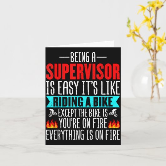 Being A Supervisor Is Easy - Bike Riding Superviso Kaart (Gele Bloem)