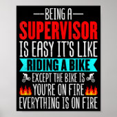 Being A Supervisor Is Easy - Bike Riding Superviso Poster (Voorkant)