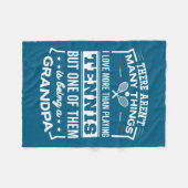 Being A Tennis Grandpa Funny Old Man Fleece Deken (Voorkant (Horizontaal))