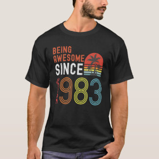 Being Awesome Since 1983 Born In 1983 Vintage 39th T-shirt