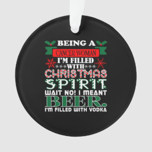 Being Cancer Vrouw Gevuld Kerst Geest Bier Ornament