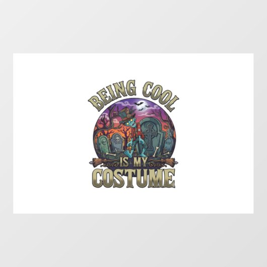 Being Cool Is Costume Halloween Zombie Kerkhof_1 Raamsticker (Vel)