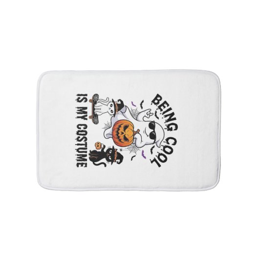 Being Cool Is Kostuum Halloween Geest Pompoen Kat_ Badmat (Voorkant)