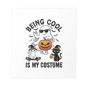 Being Cool Is Kostuum Halloween Geest Pompoen Kat_ Notitieblok