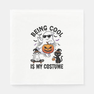 Being Cool Is Kostuum Halloween Geest Pompoen Kat_ Servet