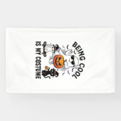 Being Cool Is Kostuum Halloween Geest Pompoen Kat_ Spandoek (Horizontaal)