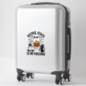 Being Cool Is Kostuum Halloween Geest Pompoen Kat_ Sticker (Koffer)