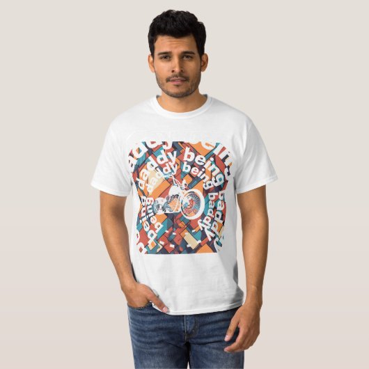 "Being Daddy Being Baddy" Chopper Daddy Geometrisc T-shirt (Voorkant volledig)