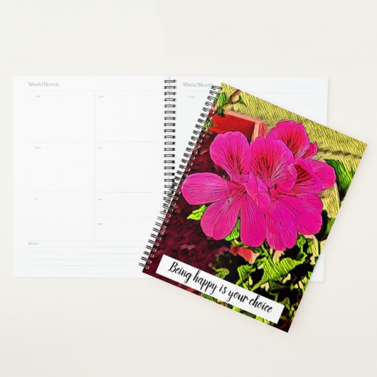 Being happy is your choice blooming flower planner (Display)