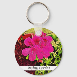 Being happy is your choice blooming flower  sleutelhanger