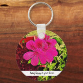 Being happy is your choice blooming flower  sleutelhanger (Voorkant)