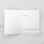 "Being My Rock (Bottom)" Wenskaart Feestdagen Kaart (Binnen)