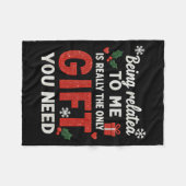Being Related To Me Funny Christmas Family Xmas Pa Fleece Deken (Voorkant (Horizontaal))