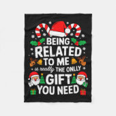 Being Related To Me Funny Christmas Family Xmas Pa Fleece Deken (Voorkant)