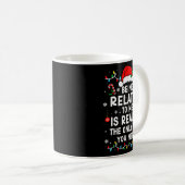 Being Related To Me Funny Christmas Family Xmas Pa Koffiemok (Voorkant rechts)