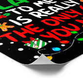 Being Related To Me Funny Christmas Family Xmas Pa Poster (Hoek)