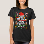 Being Related To Me Funny Christmas Family Xmas Pa T-shirt (Voorkant)
