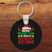 Being Related To Me Funny Christmas Shirts Women M Sleutelhanger (Voorkant)