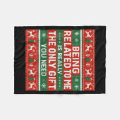 Being Related To Me Funny Ugly Christmas Fleece Deken (Voorkant (Horizontaal))
