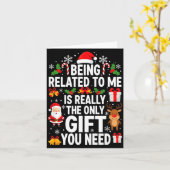 Being Related To Me Is Really Funny Xmas  Kaart (Gele Bloem)