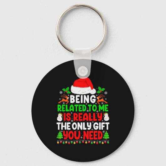 Being Related To Me Xmas Pajamas Funny Christmas F Sleutelhanger (Voorkant)