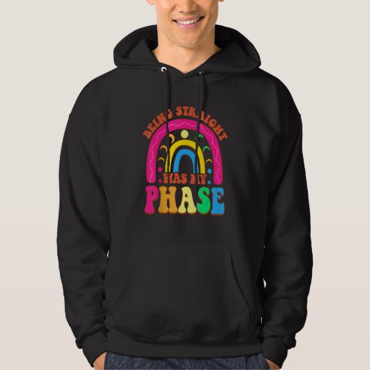 Being Straight Was My Phase Groovy LGBT Pride Mont Hoodie (Voorkant)