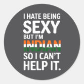 Being Y Indian Funny India Ronde Sticker (Voorkant)