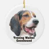 Beingend Walker Coonhound kerstversiering Keramisch Ornament (Achterkant)