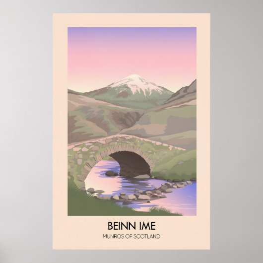 Beinn Ime Munros Van Schotland Reisposter Poster (Voorkant)