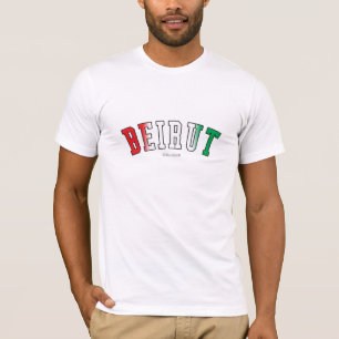 Beiroet in Libanon: nationale vlagkleuren T-shirt