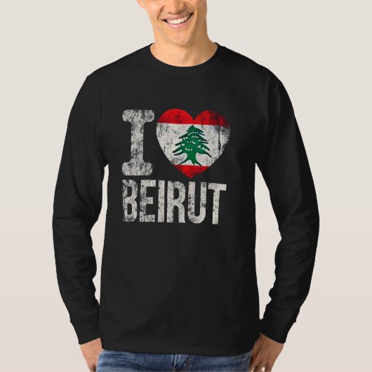 Beiroet Libanese vlag Ik hou van Beiroet T-shirt (Voorkant)