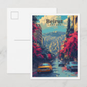 Beiroet Libanon  kunst reisillustratie Briefkaart (Voorkant / Achterkant)