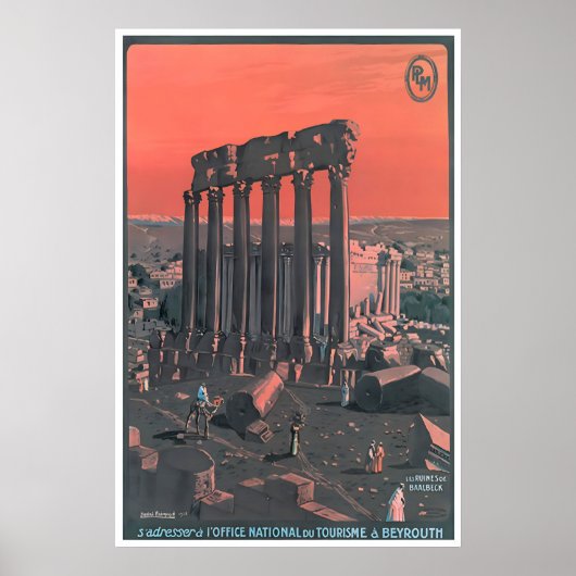 Beiroet Libanon Kunstprint Reisposter Vintage Poster (Voorkant)
